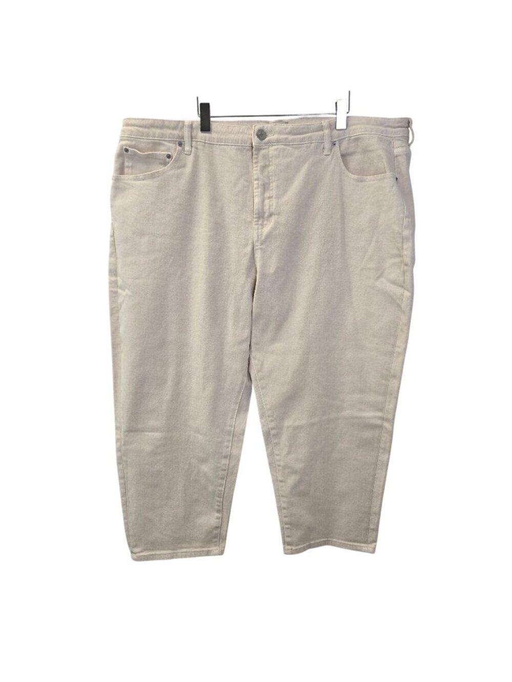 Eloquii The Naomi Crop Jeans in Ecru Size 24
